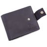 Стильний шкіряний синій гаманець ручної роботи Grande Pelle (13040) - 4
