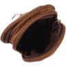 Маленькая мужская сумка-чехол на пояс из коричневого текстиля Vintage 2422225 - 4