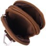 Маленькая мужская сумка-чехол на пояс из коричневого текстиля Vintage 2422225 - 5