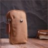 Маленькая мужская сумка-чехол на пояс из коричневого текстиля Vintage 2422225 - 7