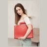 Женская кожаная сумка красного цвета для ноутбука и документов BlankNote 78912 - 2