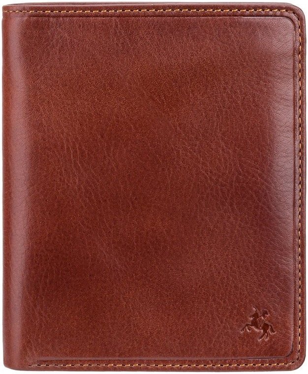 Чоловіче коричневе портмоне з натуральної шкіри під купюри та картки Visconti Matteo 69012