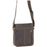 Компактная мужская сумка на плечо из кожи крейзи хорс коричневого цвета Visconti Messenger Bag 69112 - 2