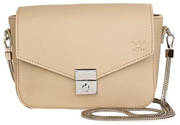 Жіноча шкіряна сумочка бежевого кольору на ланцюжку BlankNote Yoko 79112