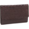 Шкіряний жіночий гаманець потрійного складання в коричневому кольорі Tony Bellucci (10846) - 1