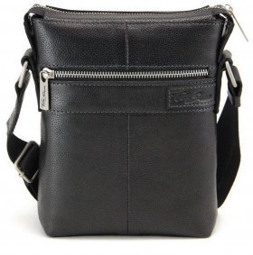 Солидная мужская сумка-планшет из натуральной кожи черного цвета Tom Stone (10993) - 2