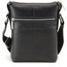 Солидная мужская сумка-планшет из натуральной кожи черного цвета Tom Stone (10993) - 2
