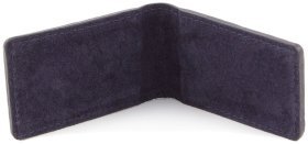 Кожаный мужской зажим для купюр миниатюрного размера в темно-синем цвете KARYA (15548)