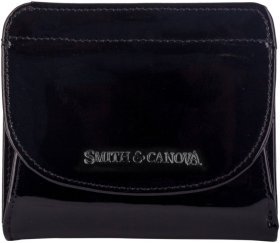 Чорний жіночий гаманець з лакованої натуральної шкіри з монетницею Smith&Canova Haxey 69712