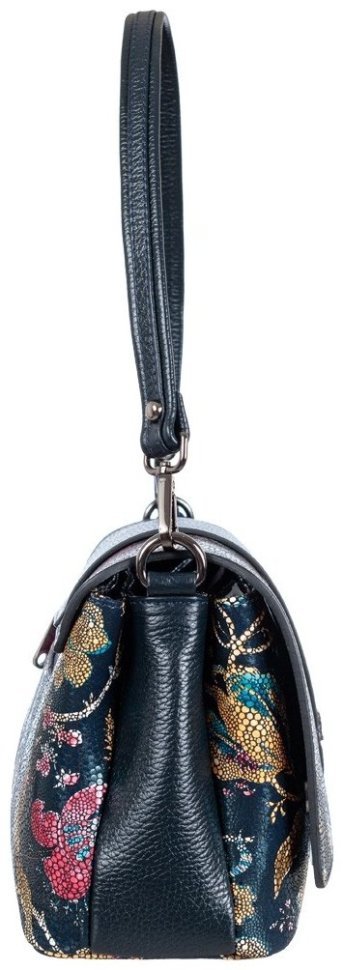Синяя женская сумка-кроссбоди с принтом в виде цветов Desisan 80113 modnotak фото №3