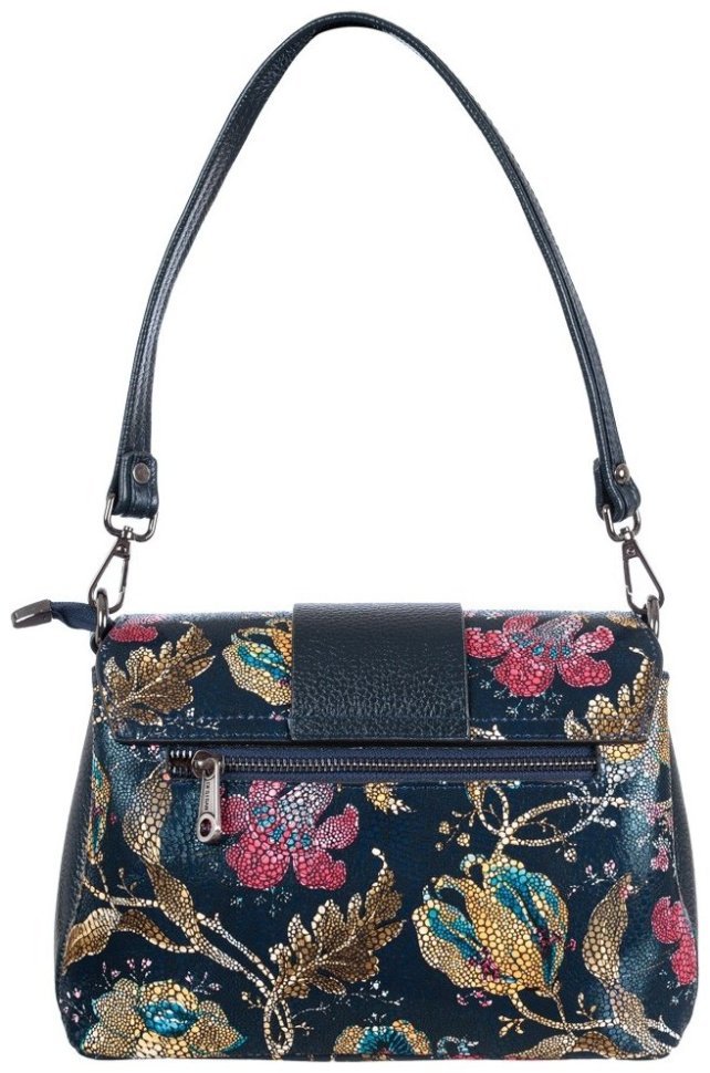 Синяя женская сумка-кроссбоди с принтом в виде цветов Desisan 80113 modnotak фото №4