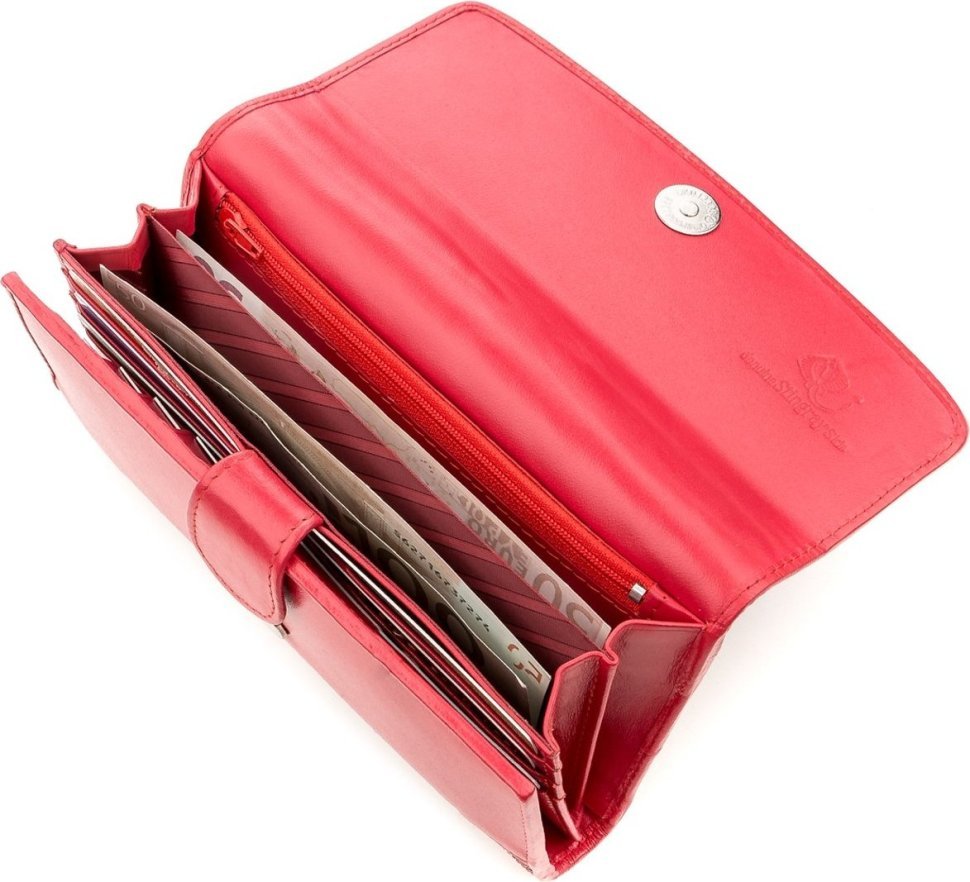 Гаманець-клатч червоного кольору з натуральної шкіри морського ската STINGRAY LEATHER (024-18519)
