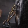 Чорна жіноча сумка з натуральної шкіри флотар із золотистою фурнітурою Vintage 2422276 - 8