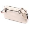 Горизонтальна жіноча сумка на плече з натуральної білої шкіри Vintage 2422376 - 1