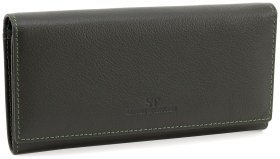 Женский кожаный кошелек зеленого цвета на магнитах с большой монетницей ST Leather 90813