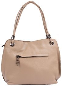 Бежевая женская сумка из натуральной кожи флотар с двумя длинными ручками Desisan 80913
