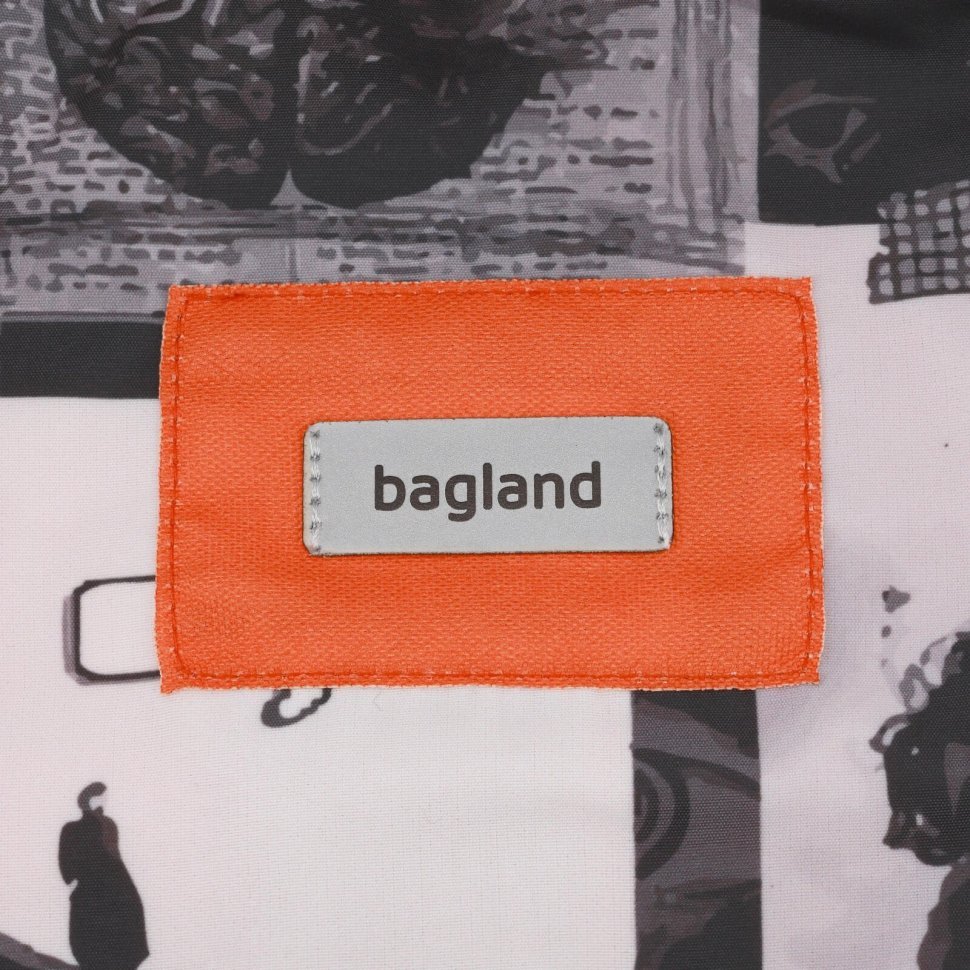 Повседневный рюкзак из плотного текстиля серого цвета с принтом коллажа Bagland 111213 отделение для ноутбука до 15" modnotak фото №6