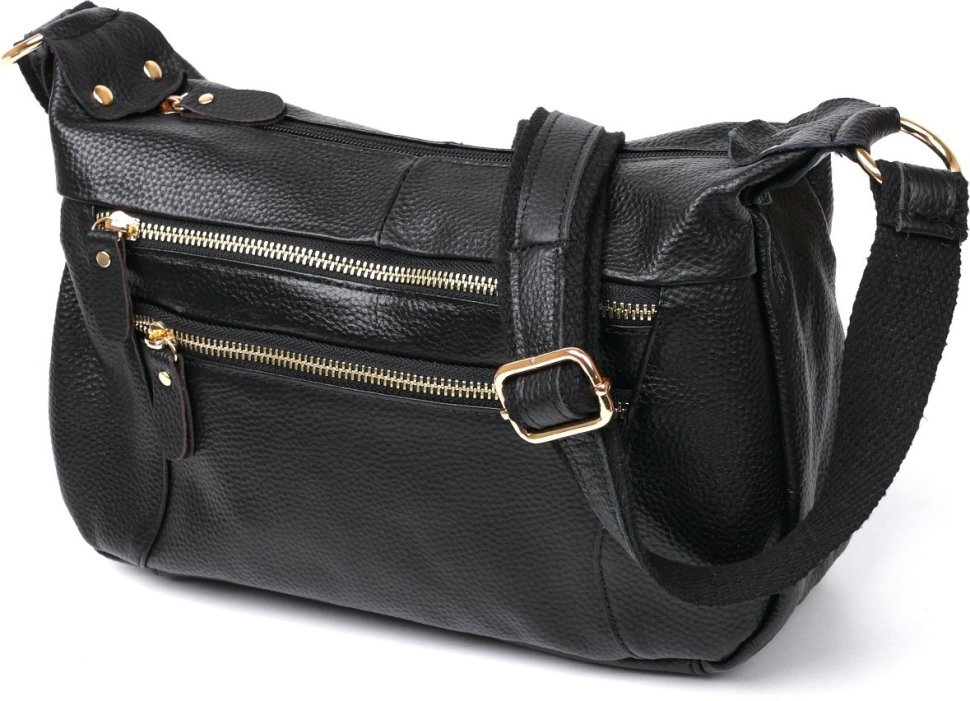 Кожаная женская сумка горизонтального типа с лямкой на плечо Vintage (20686)