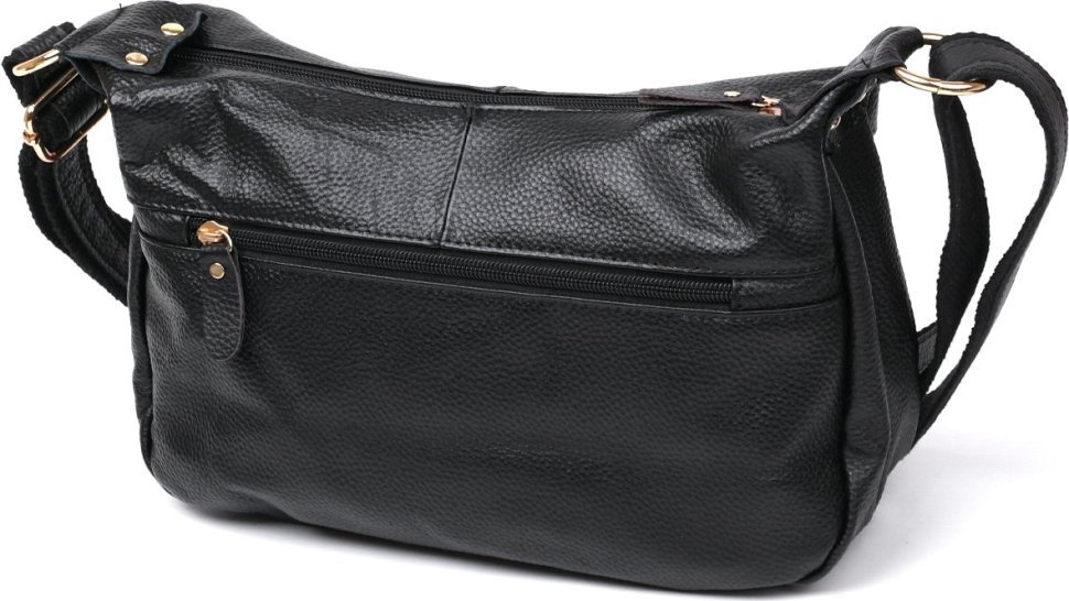 Шкіряна жіноча сумка горизонтального типу з лямкою на плече Vintage (20686)