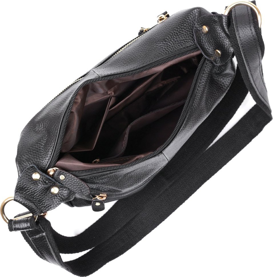 Шкіряна жіноча сумка горизонтального типу з лямкою на плече Vintage (20686)