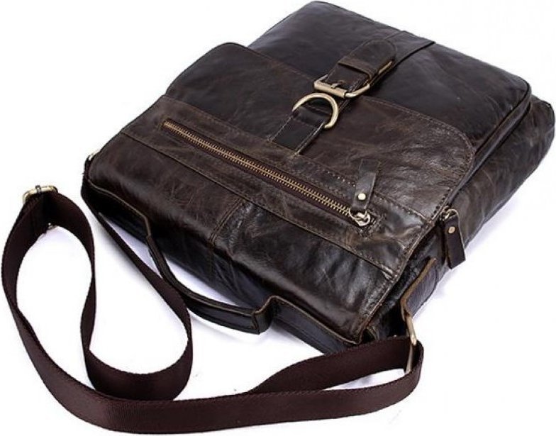 Коричневая мужская сумка планшет с клапаном формата А4 VINTAGE STYLE (14629)
