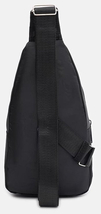 Чоловічий слінг-рюкзак із щільного текстилю чорного кольору з принтом Monsen 71613
