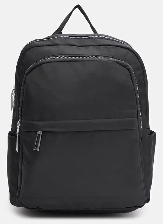 Місткий жіночий рюкзак із чорного текстилю на два відділення Monsen 71813