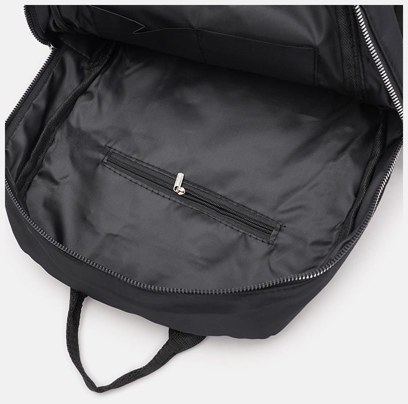 Вместительный женский рюкзак из черного текстиля на два отделения Monsen 71813