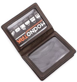 Коричневая обложка для автодокументов из натуральной кожи Grande Pelle (13195)