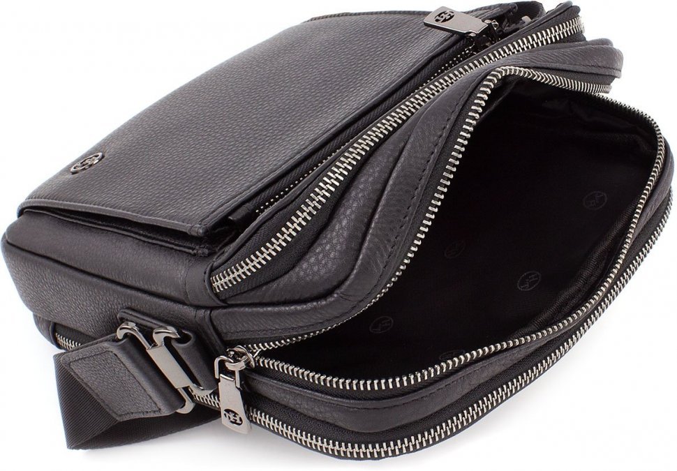 Мужская наплечная сумка на три отделения H.T Leather (10124)