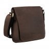 Наплечная мужская сумка-мессенджер вертикального типа из винтажной кожи TARWA (19819) - 2