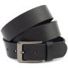 Широкий ремінь чоловічий з італійської фактурної шкіри батал до 140 см Gherardini 45063 (чорний) modnotak фото - 1