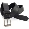 Широкий ремінь чоловічий з італійської фактурної шкіри батал до 140 см Gherardini 45063 (чорний) modnotak фото - 5