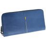 Клатч синего цвета на молнии Beverly Hills из натуральной кожи Vip Collection 102513 modnotak фото - 1