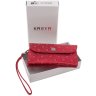 Рожевий гаманець-клатч з натуральної шкіри з принтом KARYA (1121-069) - 4