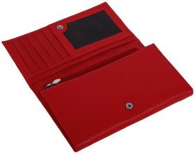 Жіночий великий гаманець з фіксацією на кнопку Vip Collection 102613 (червоний)