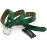 Ремень женский из лаковой кожи под рептилию Leather Collection 30118 зеленого цвета фото №3 Ремень женский из лаковой кожи под рептилию Leather Collection 30118 зеленого цвета modnotak фото - 3