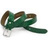 Ремень женский из лаковой кожи под рептилию Leather Collection 30118 зеленого цвета фото №4 Ремень женский из лаковой кожи под рептилию Leather Collection 30118 зеленого цвета modnotak фото - 4