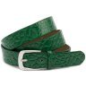 Ремень женский из лаковой кожи под рептилию Leather Collection 30118 зеленого цвета фото №1 Ремень женский из лаковой кожи под рептилию Leather Collection 30118 зеленого цвета modnotak фото - 1