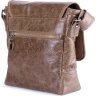 Оригинальная мужская сумка на плечо из коричневой кожи SHVIGEL (00918) - 3