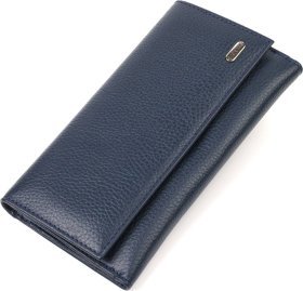 Синій жіночий гаманець великого розміру з натуральної шкіри CANPELLINI (2421849)