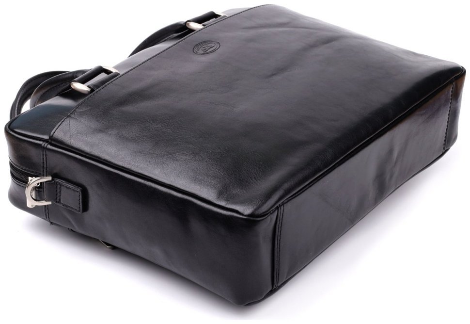 Деловая мужская сумка-портфель с отделением для ноутбука из гладкой натуральной кожи Tony Perotti Италия 103313 modnotak фото №5