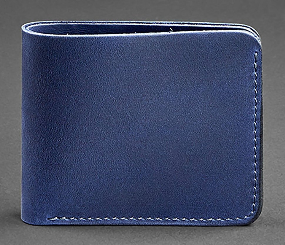 Чоловіче шкіряне портмоне ручної роботи в синьому кольорі BlankNote (12522)