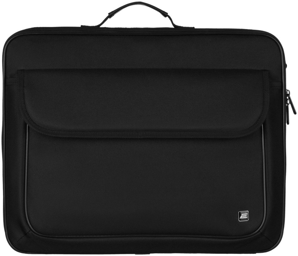 Текстильная деловая сумка через плечо с кармашком для ноутбука до 17" 2Е TopLoad Classic черного цвета 103513 modnotak фото №4