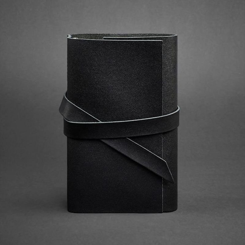 Блокнот (Софт-бук) зі шкіряною обкладинкою чорного кольору BlankNote (13713)