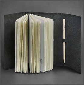 Блокнот (Софт-бук) с кожаной обложкой черного цвета BlankNote (13713)