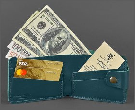 Горизонтальне портмоне з натуральної шкіри темно-зеленого кольору BlankNote (12593)