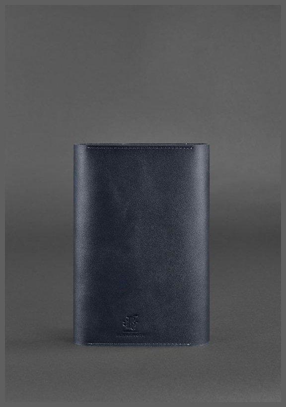 Кожаный блокнот (Софт-бук) темно-синего цвета с ручкой в комплекте BlankNote (21978) modnotak фото №6