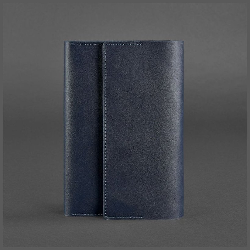 Кожаный блокнот (Софт-бук) темно-синего цвета с ручкой в комплекте BlankNote (21978) modnotak фото №3