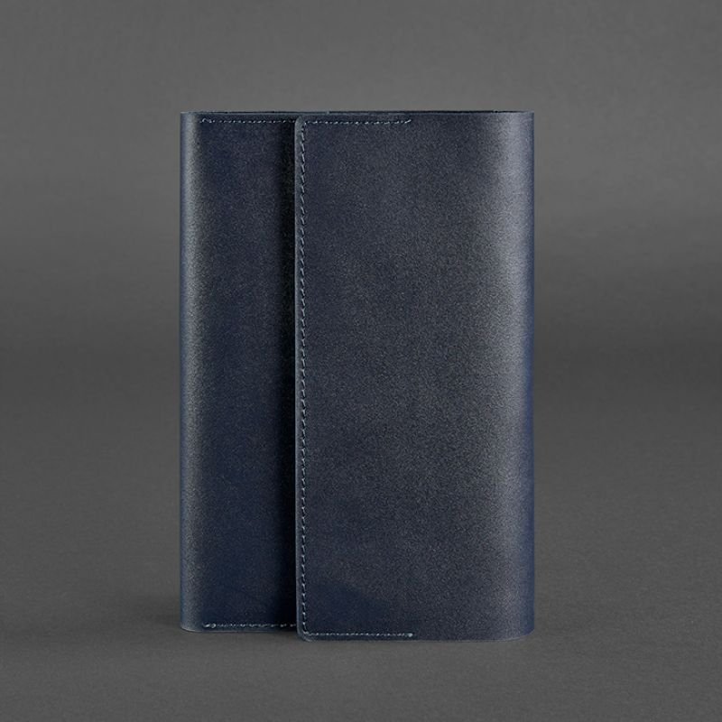Шкіряний блокнот (Софт-бук) темно-синього кольору з ручкою в комплекті BlankNote (21978)